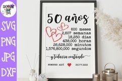 50th aniversario de boda - aniversario de bodas SVG Product Image 1