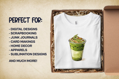 Matcha Latte Clipart Bundle 4 PNG Product Image 2