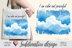 Pastel design with Inspiring quote tote bag sublimation png Product Image 1