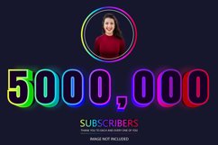5000000 social followers and subscribers neon text effect Product Image 1
