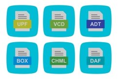 Set Of File Formats Icons Product Image 1