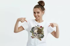 skull in png flowers skull with mushrooms png boho skull png Product Image 2