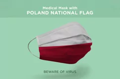 Mask with poland portugal qatar romania Nation Flags Product Image 2