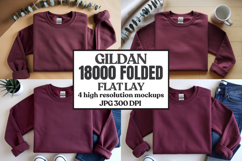 Gildan 18000 Sand Folded Flat Lay Mockups Product Image 1