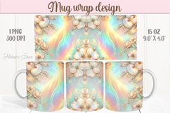 Abstract flower fruit mug wrap 15 oz sublimation designs png Product Image 1