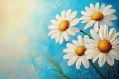 Watercolor Daisy Painting Background Wallpaper Product Image 1
