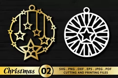 Christmas SVG PNG EPS DXF Christmas Ornament SVG EARINGS Product Image 2