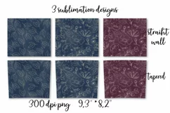 Gold Flowers sublimation design. Skinny tumbler wrap design. Product Image 5