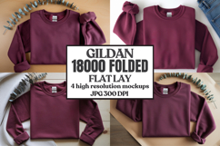 Gildan 18000 Sand Folded Flat Lay Mockups Product Image 1
