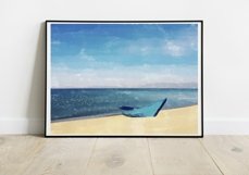 Boat And Sea - Watercolor - Wall Art - Digital Print Product Image 2