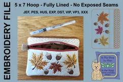 ITH Autumn Leaves Zipper Bag - Lined, 5X7 HOOP Product Image 2