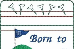 Born to Golf Zipper Bag / Fully Lined, 4X4 HOOP Product Image 2