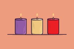 Set of Burning Candles vector illustration. Spa and beauty, Product Image 1