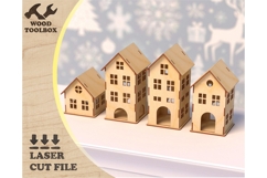 Wooden Christmas Houses Laser Cut Files Product Image 1