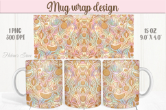 Abstract flower fruit mug wrap 15 oz sublimation designs png Product Image 1