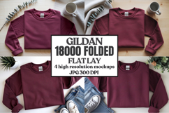 Gildan 18000 Sand Folded Flat Lay Mockups Product Image 1