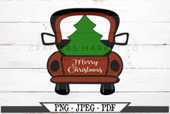 Farm Fresh Christmas Trees In Red Truck Design Product Image 2