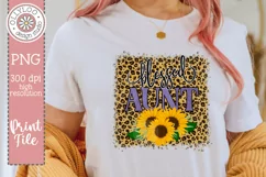 Blessed Aunt | Sunflower Leopard Sublimation Product Image 1