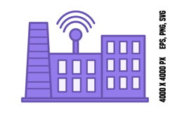 Colored Smart Factory Icon Product Image 1