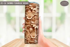 3D Seamless Sublimation Skinny Tumbler Wrap| 20oz | Png Product Image 2