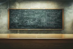 Abstract Blackboard scientific formulas. Generate Ai Product Image 1