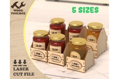 Wooden Jam Jar Holder Laser Cut File 5 Sizes Product Image 1