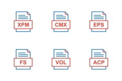 Set Of File Formats Icons Product Image 1