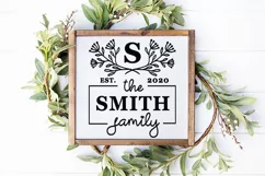 Last Name Family sign svg, Name Monogram svg Product Image 1