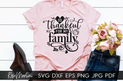 So Thankful For My Family Thanksgiving Turkey Day Product Image 6