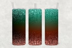 Blue and Green Sparkle Glitter Tumbler Wrap Sublimation Product Image 1