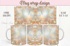 Abstract flower citrus mug wrap 15oz sublimation designs png Product Image 1