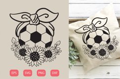 soccer with bandana sunflower | sport | SVG Product Image 1