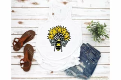 Sunflower bee svg, Bumble bee svg, Sunflower cut file Product Image 2