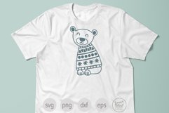 Winter Bear SVG Cut File for Christmas, Polar Bear SVG Product Image 3