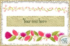 Watercolour floral clipart frames wreath pink Product Image 9