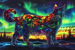 Stained Glass Cat Background Wallpaper Product Image 1