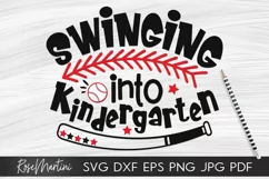 Swinging Into Kindergarten SVG PNG Funny Back To School svg Product Image 1