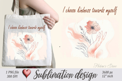 Pastel design with Inspiring quote tote bag sublimation png Product Image 1