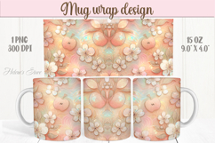 Abstract flower fruit mug wrap 15 oz sublimation designs png Product Image 1