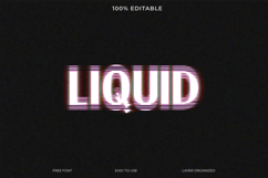 Glitch Art Typography LIQUID Design Product Image 1