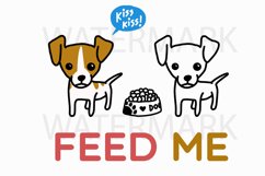 Jack Russell Feed Me Outline and Color version - SVG/JPG/PNG Hand Drawing Product Image 1
