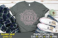 Teach Love Inspire Mandala - SVG - DXF - EPS - PNG Product Image 1