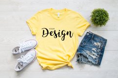 Bella Canvas 3001 Yellow T-shirt Mockup Unisex Tee Mock up Product Image 1