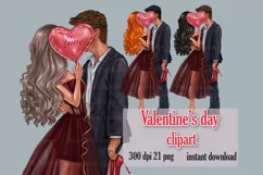 Valentine's Day Clipart, Love Couple Clip Art Product Image 1