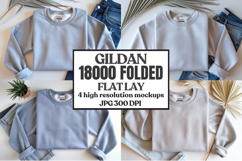 Gildan 18000 Sand Folded Flat Lay Mockups Product Image 1