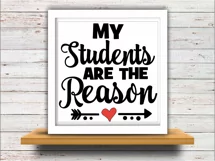 Teacher svg SVG DXF JPEG Silhouette Cameo Cricut math svg iron on My students are the reason Product Image 2