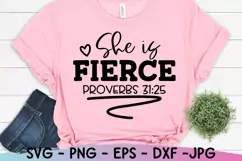 Christian Quote, She is Fierce Svg, Bible Verse Svg, Proverb Product Image 1
