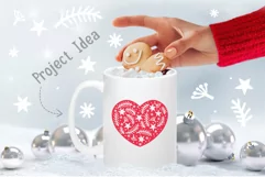 Scandinavian Style X-mas Heart SVG, Christmas Decor Cut File Product Image 2