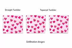 Valentine's hearts tumbler, 20 oz skinny tumbler sublimation Product Image 3