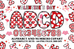 Valentine Alphabet Clip Art, valentines day letters doodle Product Image 1
